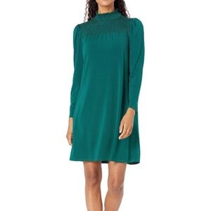 NWT ADRIANNA PAPELL Long Sleeve Smock & Yoke Neck Dress Size Medium